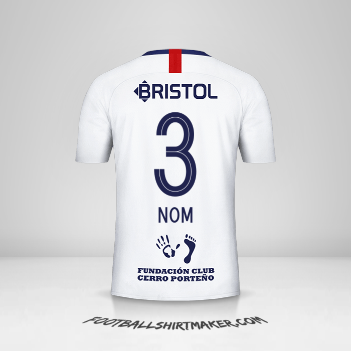 Maillot Club Cerro Porteño 2019 Extérieur -  nom - 3