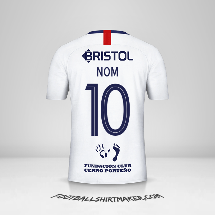 Maillot Club Cerro Porteño Libertadores 2019 Extérieur -  nom - 10