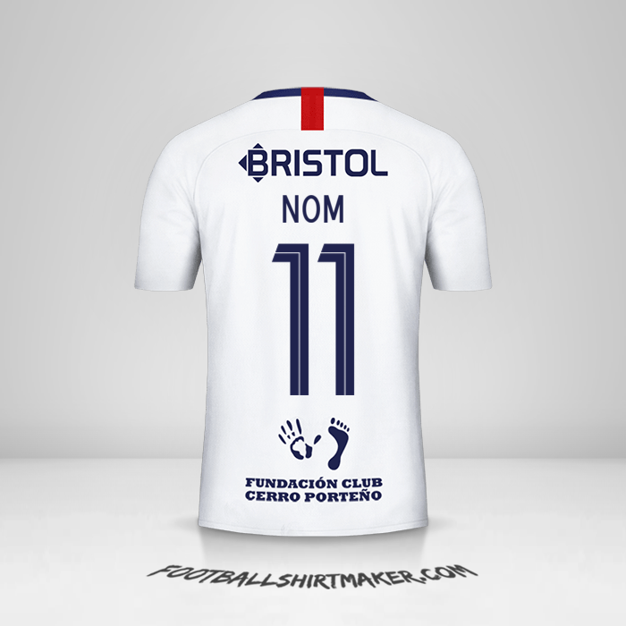 Maillot Club Cerro Porteño Libertadores 2019 Extérieur -  nom - 11