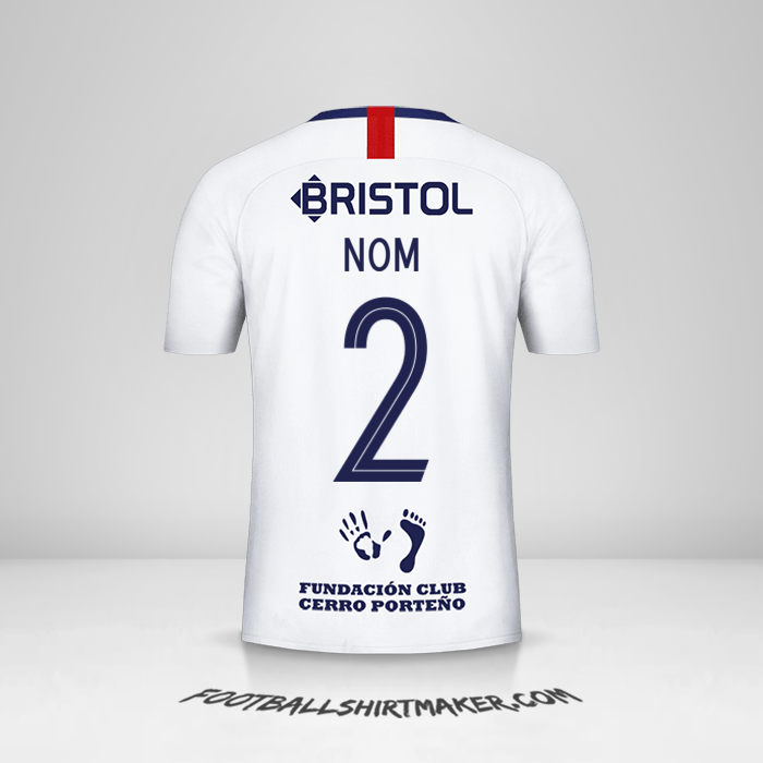 Maillot Club Cerro Porteño Libertadores 2019 Extérieur -  nom - 2