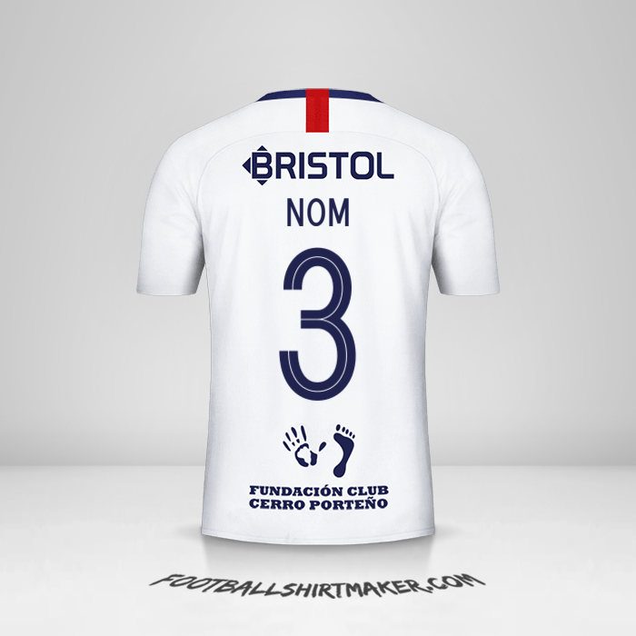Maillot Club Cerro Porteño Libertadores 2019 Extérieur -  nom - 3