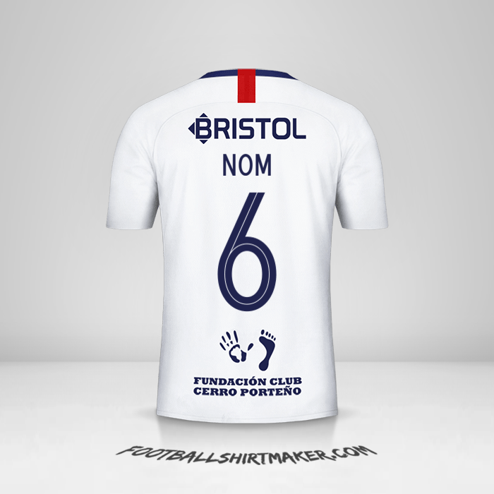 Maillot Club Cerro Porteño Libertadores 2019 Extérieur -  nom - 6