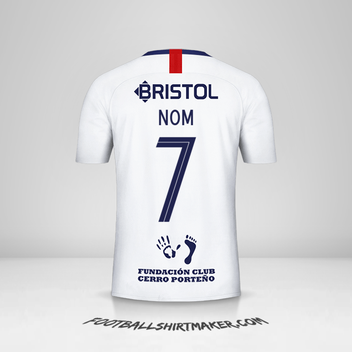 Maillot Club Cerro Porteño Libertadores 2019 Extérieur -  nom - 7
