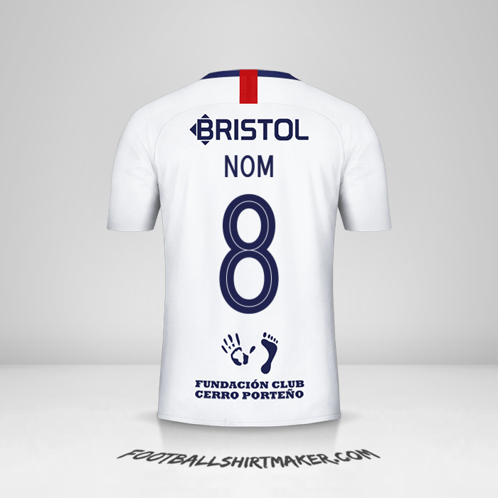 Maillot Club Cerro Porteño Libertadores 2019 Extérieur -  nom - 8