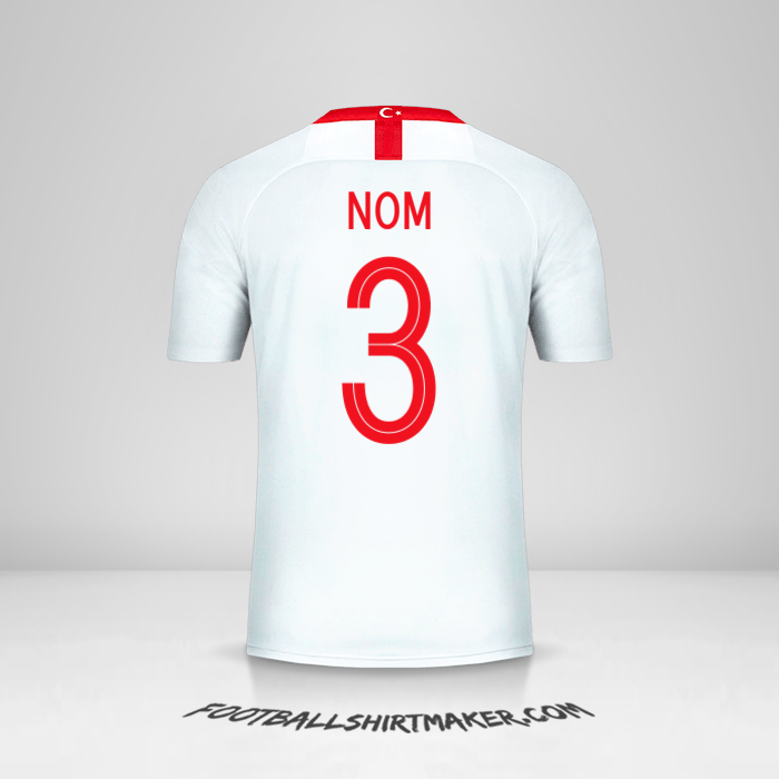 Maillot Turquie 2018/19 Extérieur -  nom - 3