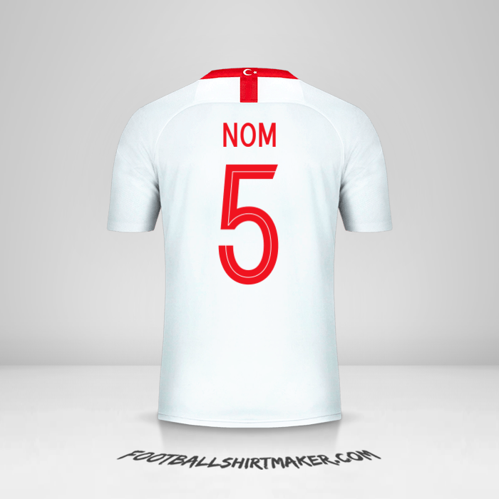 Maillot Turquie 2018/19 Extérieur -  nom - 5