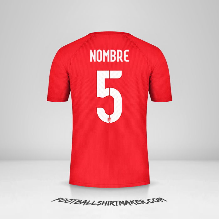 Camiseta Inglaterra 2014/15 Visita -  nombre - 5