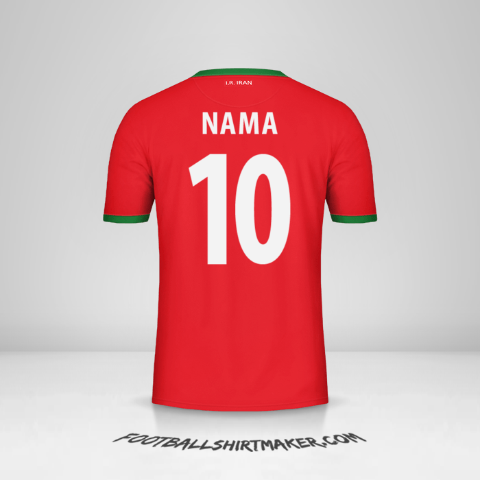 Jersey Iran 2014 Alternatif -  nama - 10