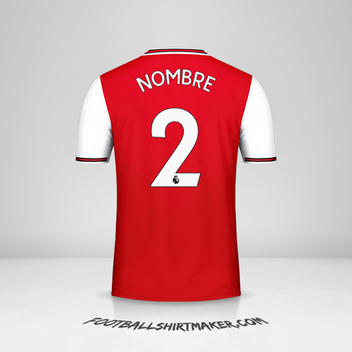 Jersey Arsenal 2019/20 -  nombre - 2