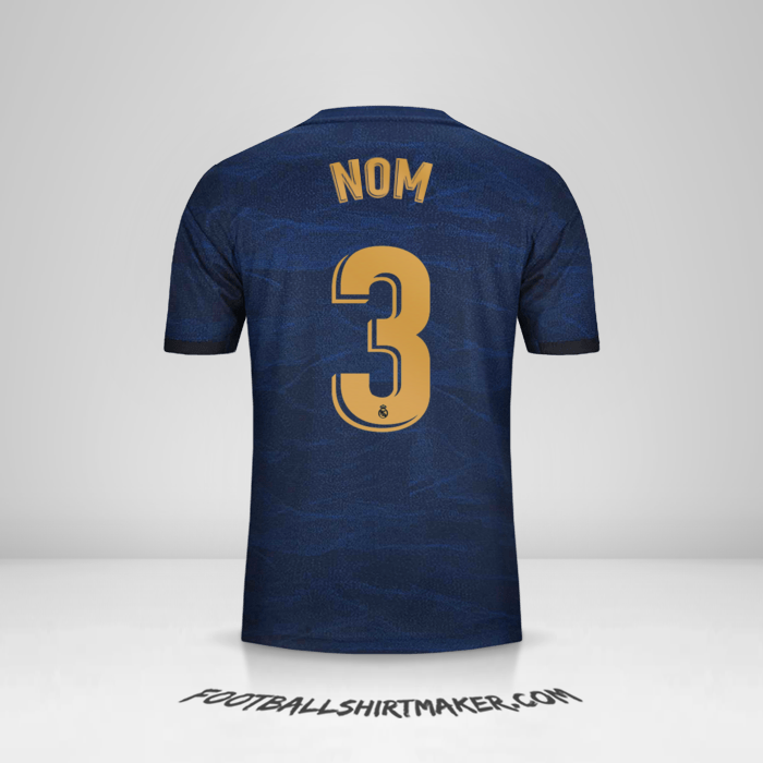 Maillot Real Madrid CF 2019/20 Extérieur -  nom - 3