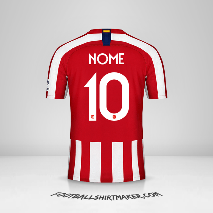 Camisa Atletico Madrid Cup 2019/20 -  nome - 10