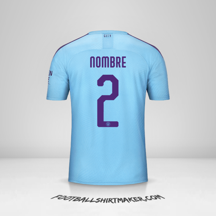 Camiseta Manchester City Cup 2019/20 -  nombre - 2
