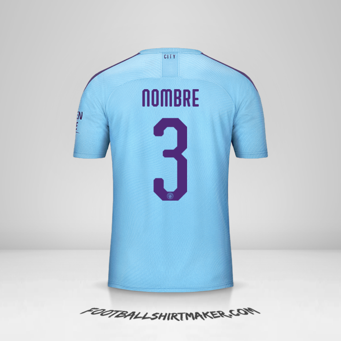 Jersey Manchester City Cup 2019/20 -  nombre - 3