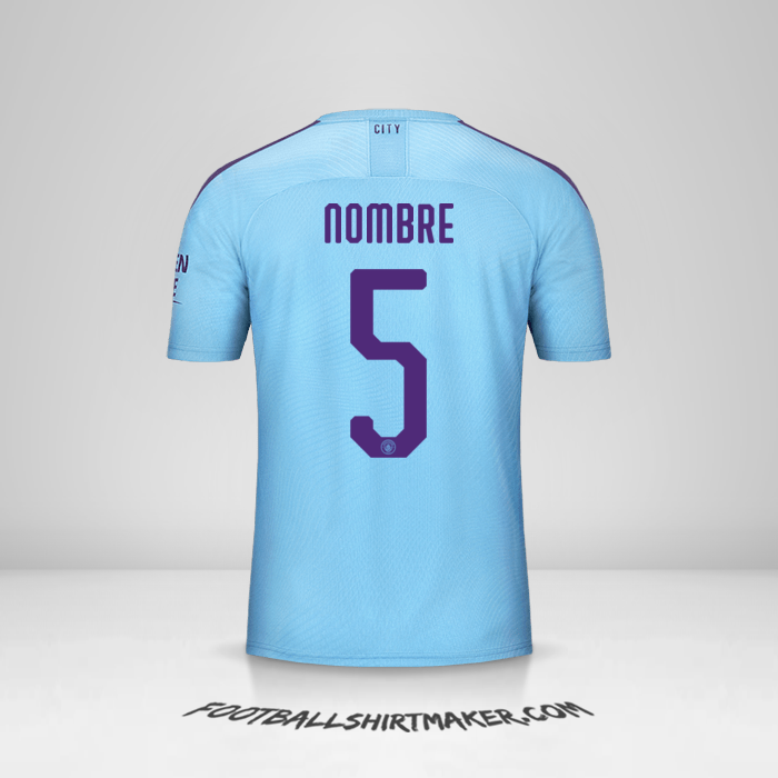 Jersey Manchester City Cup 2019/20 -  nombre - 5