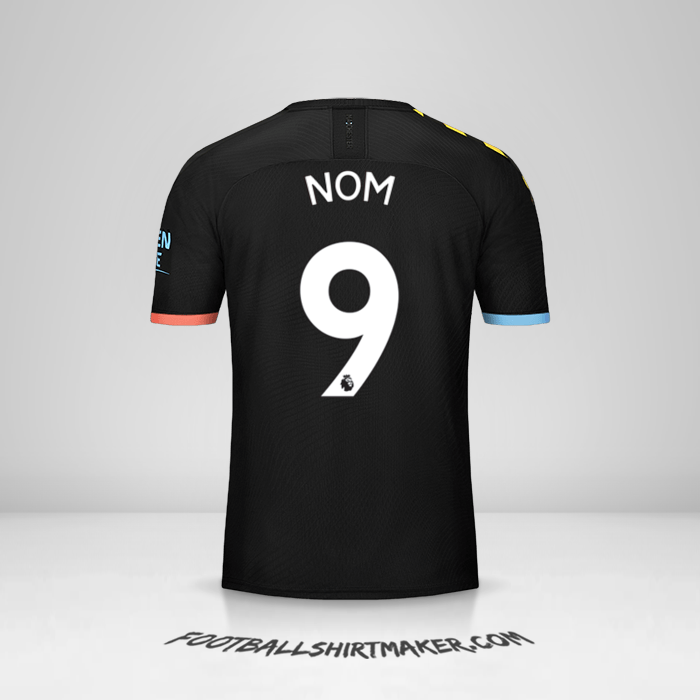 Maillot Manchester City 2019/20 Extérieur -  nom - 9