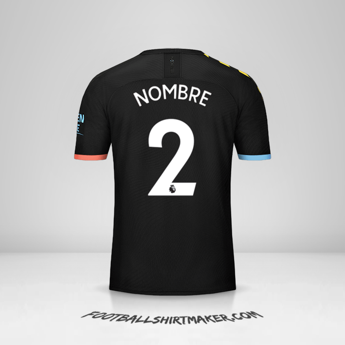 Jersey Manchester City 2019/20 Visita -  nombre - 2