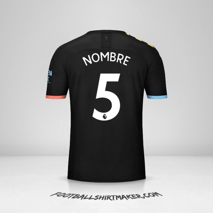 Jersey Manchester City 2019/20 Visita -  nombre - 5
