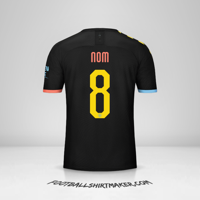 Maillot Manchester City Cup 2019/20 Extérieur -  nom - 8