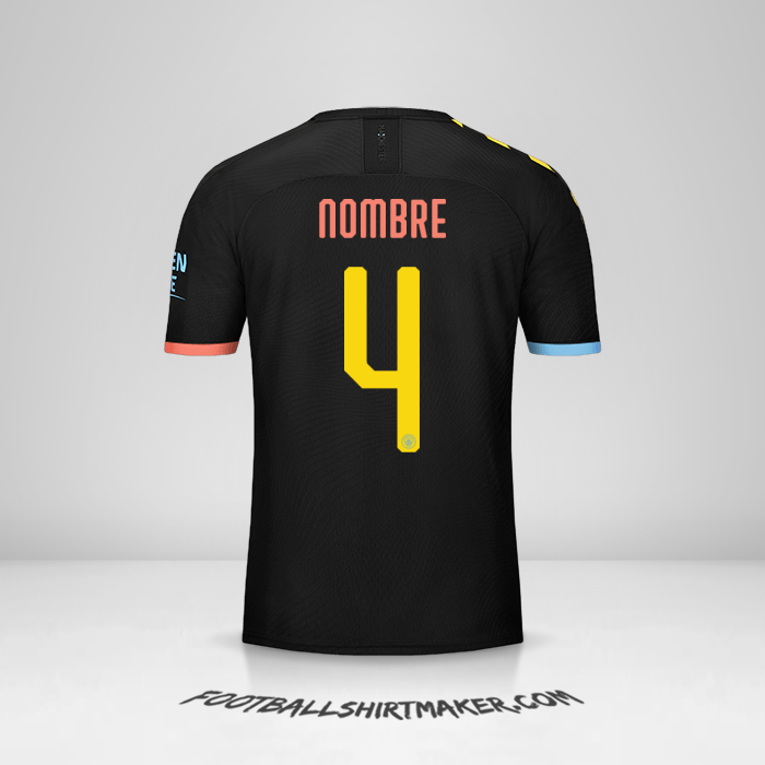 Jersey Manchester City Cup 2019/20 Visita -  nombre - 4