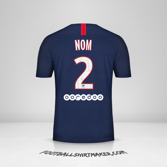 Maillot Paris Saint Germain 2019/20 -  nom - 2