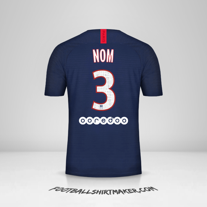 Maillot Paris Saint Germain 2019/20 -  nom - 3