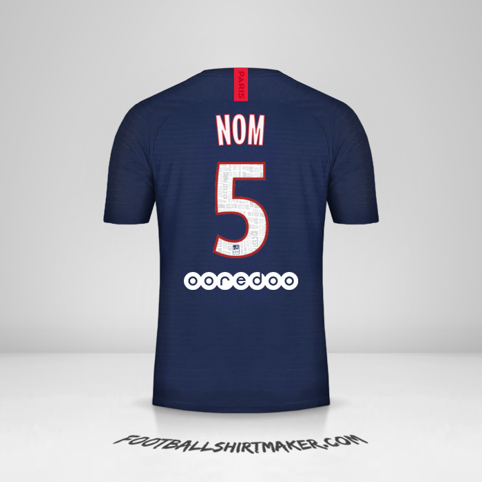Maillot Paris Saint Germain 2019/20 -  nom - 5