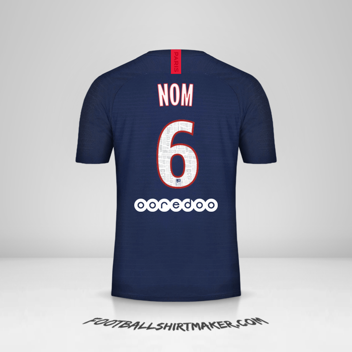 Maillot Paris Saint Germain 2019/20 -  nom - 6