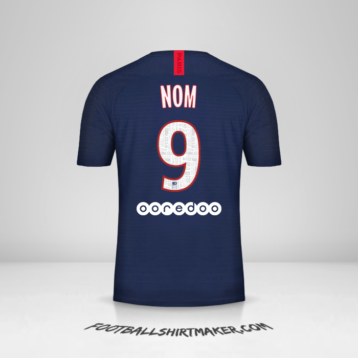 Maillot Paris Saint Germain 2019/20 -  nom - 9