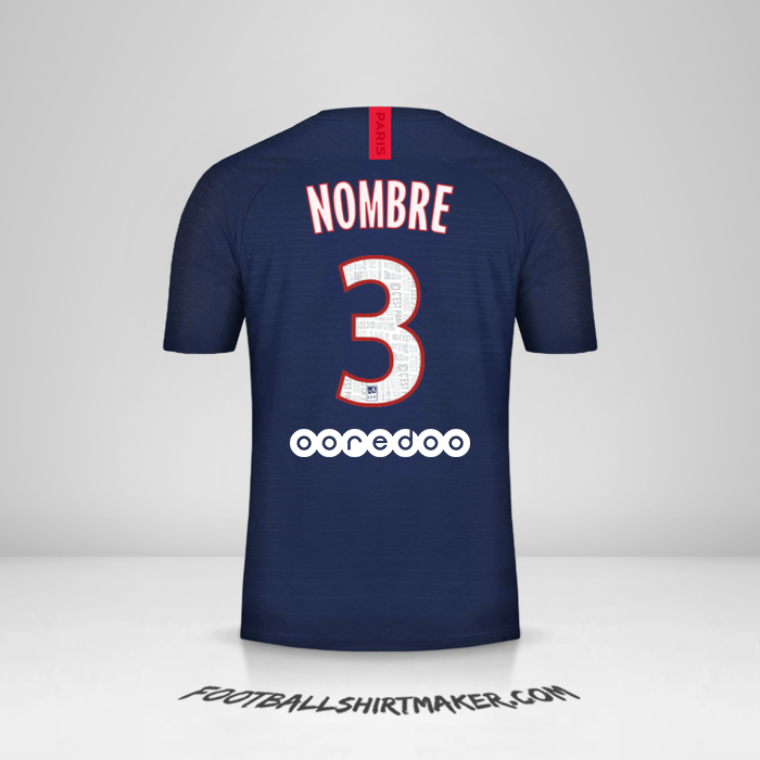Jersey Paris Saint Germain 2019/20 -  nombre - 3