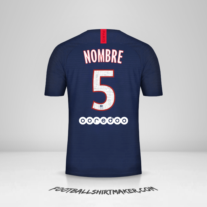 Camiseta Paris Saint Germain 2019/20 -  nombre - 5