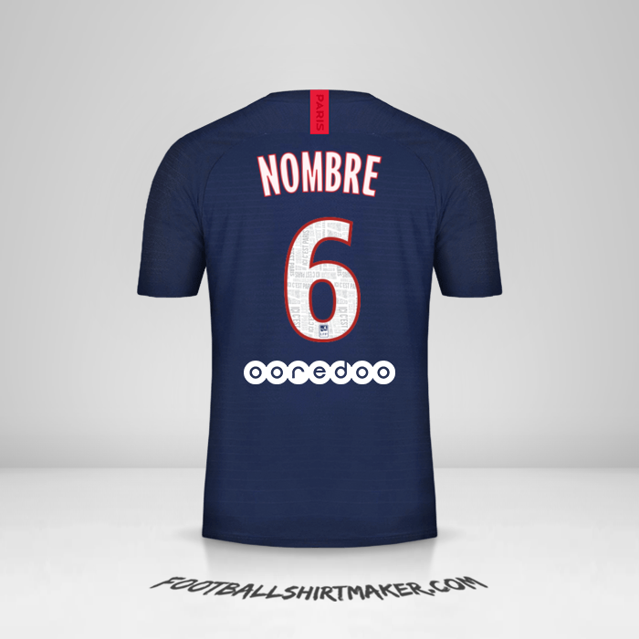 Jersey Paris Saint Germain 2019/20 -  nombre - 6