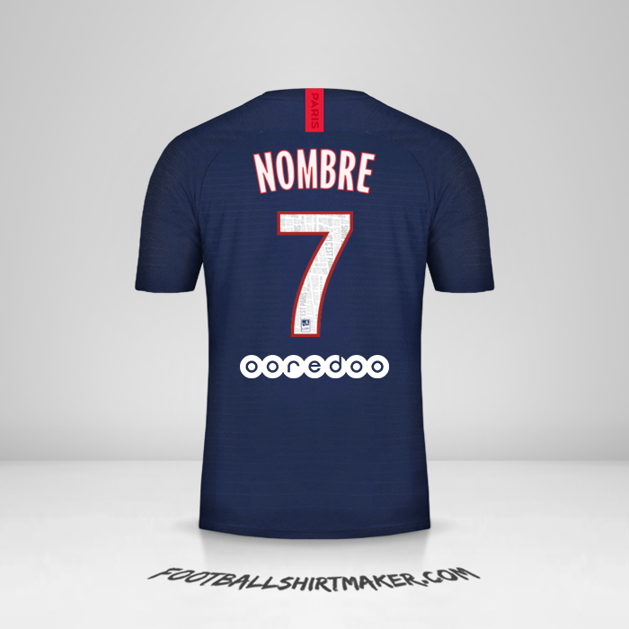Jersey Paris Saint Germain 2019/20 -  nombre - 7