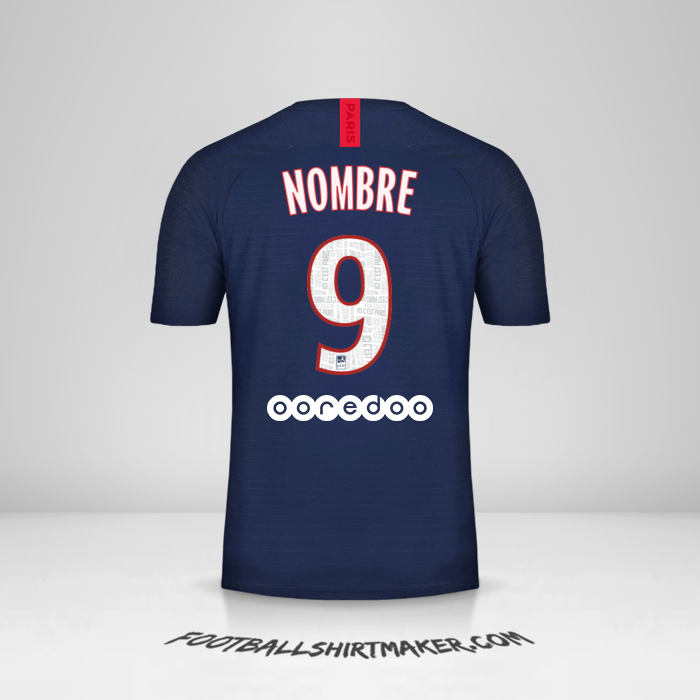 Jersey Paris Saint Germain 2019/20 -  nombre - 9