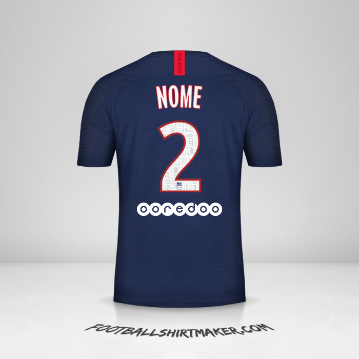 Camisa Paris Saint Germain 2019/20 -  nome - 2