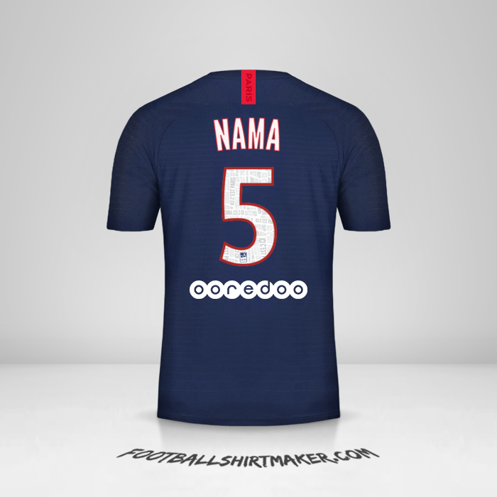 Jersey Paris Saint Germain 2019/20 -  nama - 5