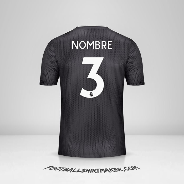 Camiseta Leicester City FC Black 2019/20 Visita -  nombre - 3