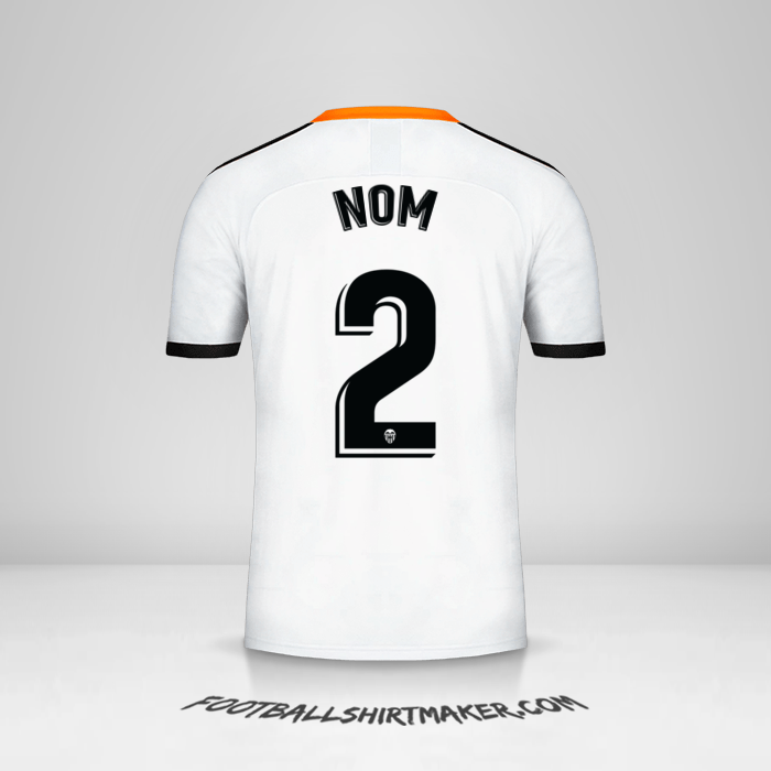 Maillot Valencia CF 2019/20 -  nom - 2