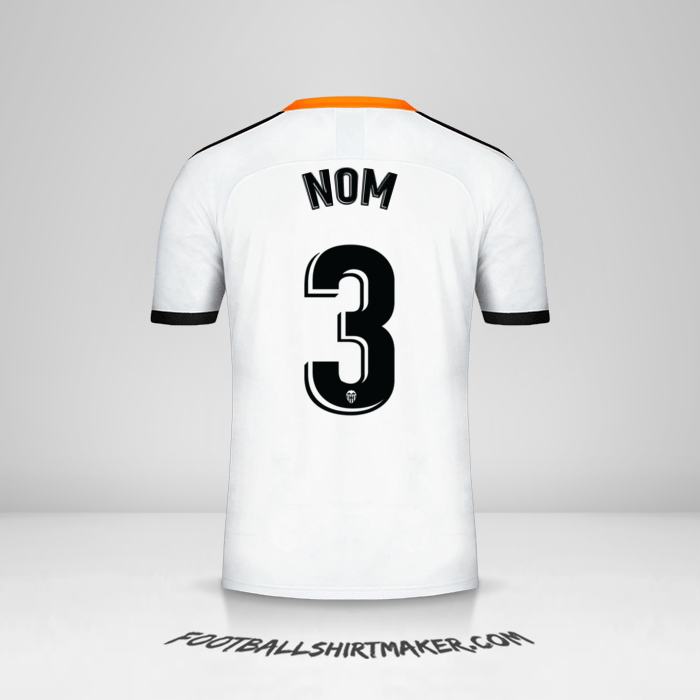 Maillot Valencia CF 2019/20 -  nom - 3