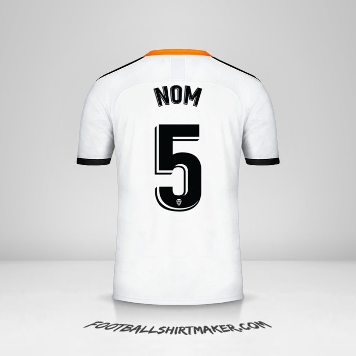 Maillot Valencia CF 2019/20 -  nom - 5