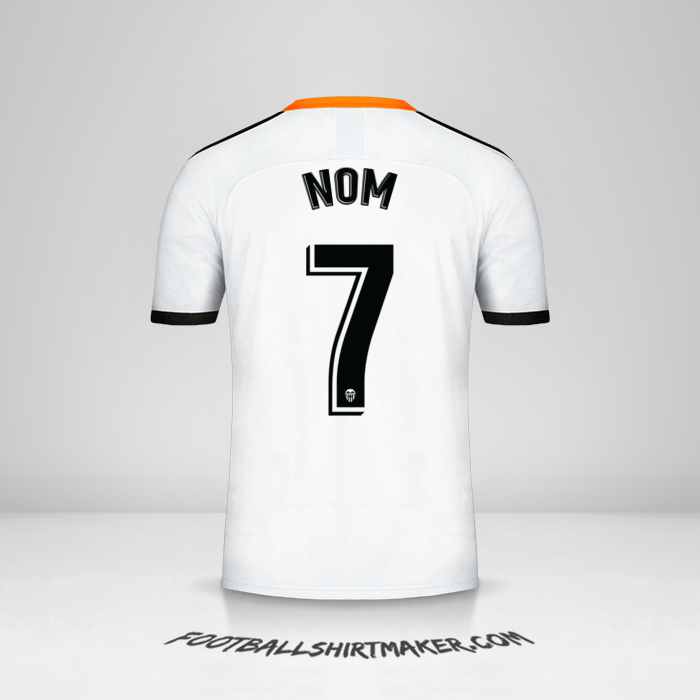 Maillot Valencia CF 2019/20 -  nom - 7