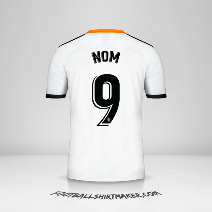 Maillot Valencia CF 2019/20 -  nom - 9
