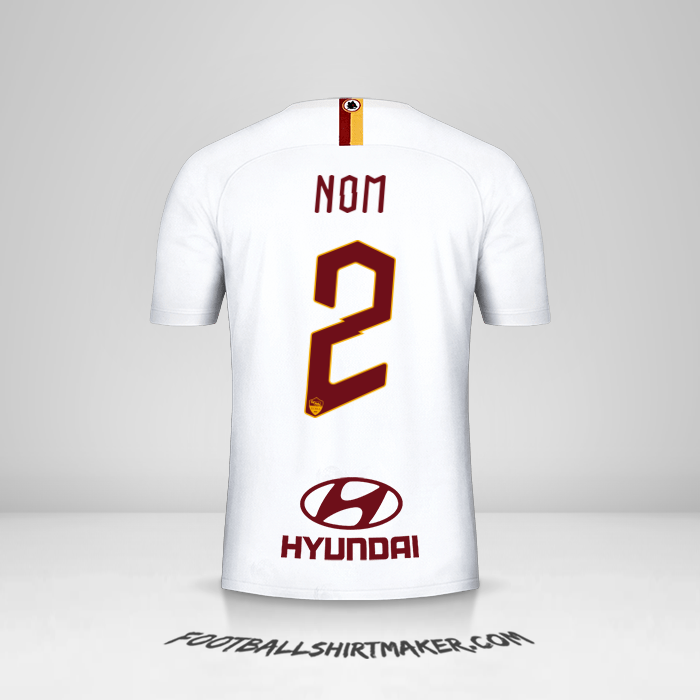 Maillot AS Roma 2019/20 Extérieur -  nom - 2
