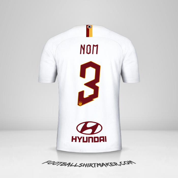Maillot AS Roma 2019/20 Extérieur -  nom - 3