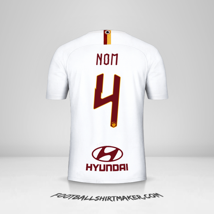 Maillot AS Roma 2019/20 Extérieur -  nom - 4