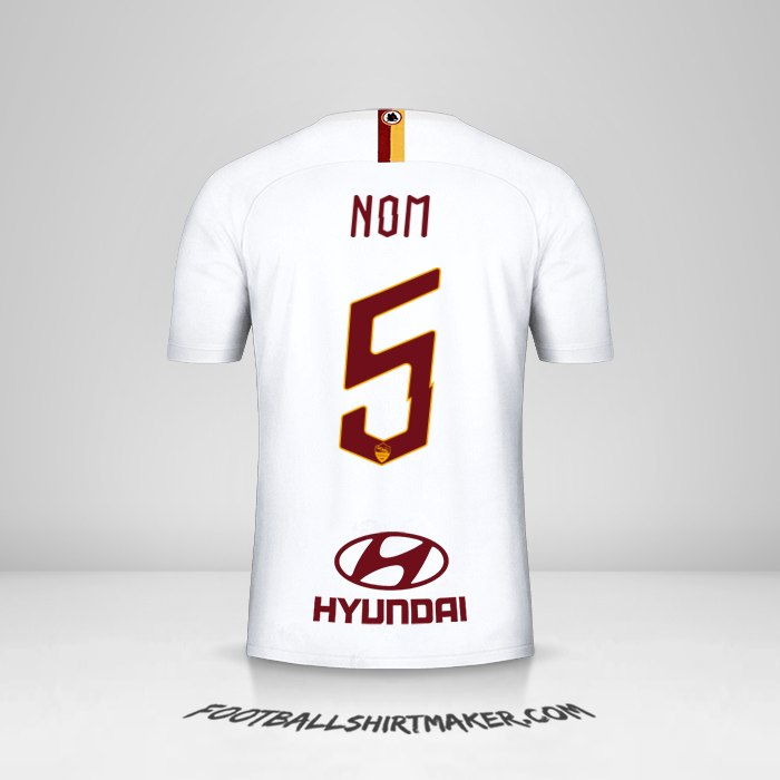 Maillot AS Roma 2019/20 Extérieur -  nom - 5