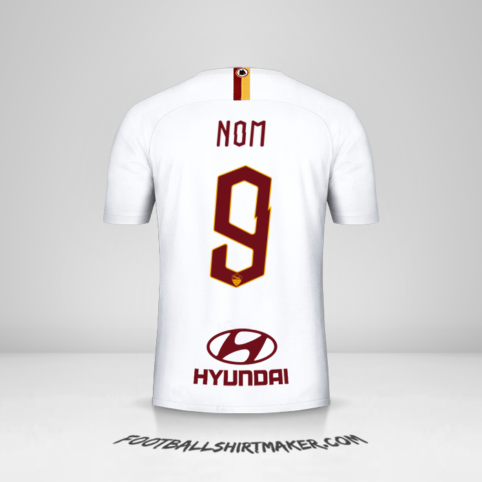 Maillot AS Roma 2019/20 Extérieur -  nom - 9
