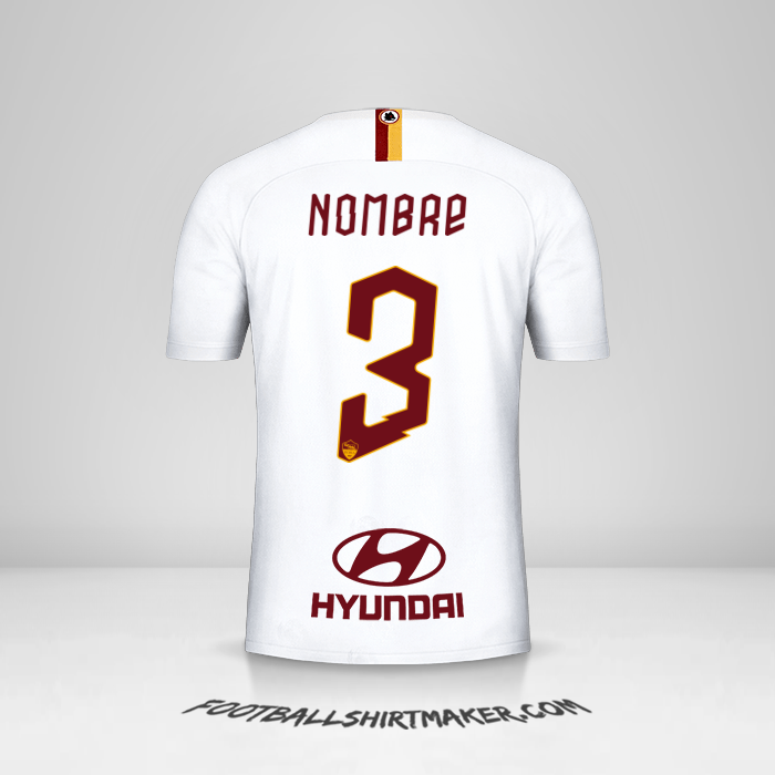 Jersey AS Roma 2019/20 Visita -  nombre - 3