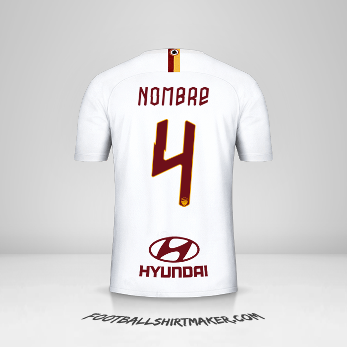 Jersey AS Roma 2019/20 Visita -  nombre - 4
