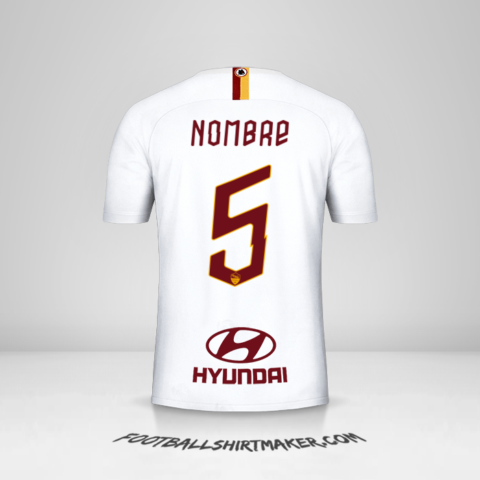 Camiseta AS Roma 2019/20 Visita -  nombre - 5