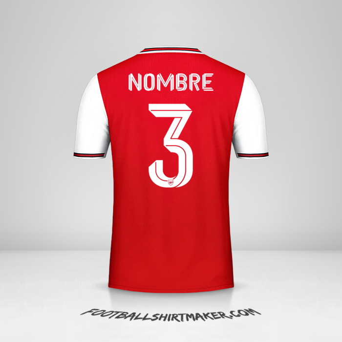 Jersey Arsenal Cup 2019/20 -  nombre - 3